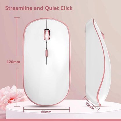 Retro Wireless Keyboard and Mouse Combo – Ergonomic 2.4GHz Portable Keyboard for Windows and Mac (Pink)
