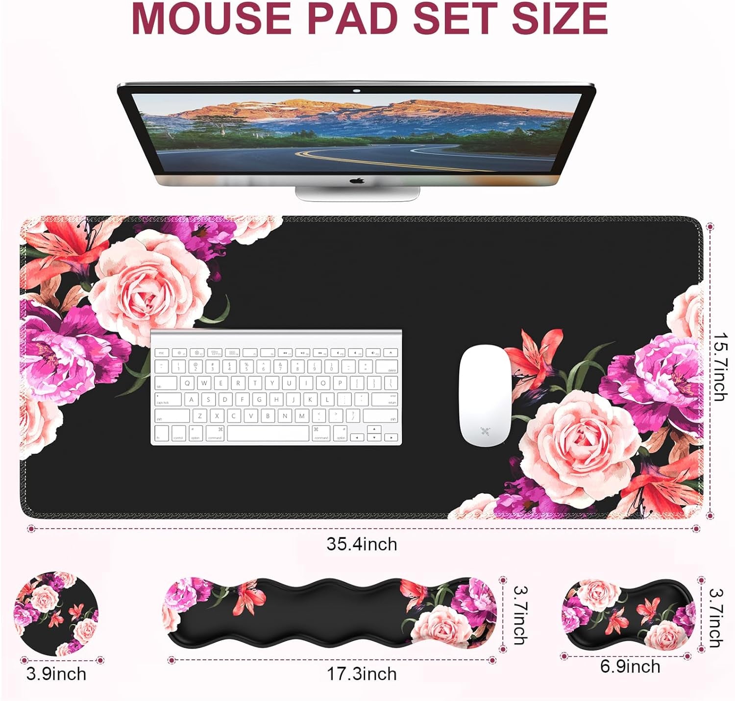 Peony Flower Full Desk Setup Combo